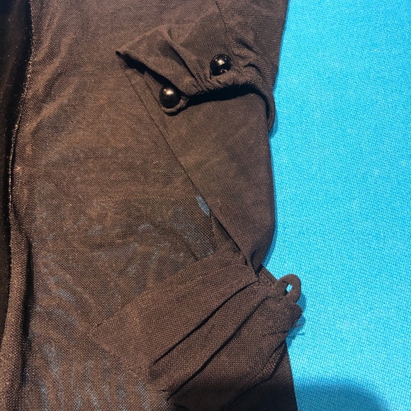 Long mesh side black velvet dress - Picture 5 of 5